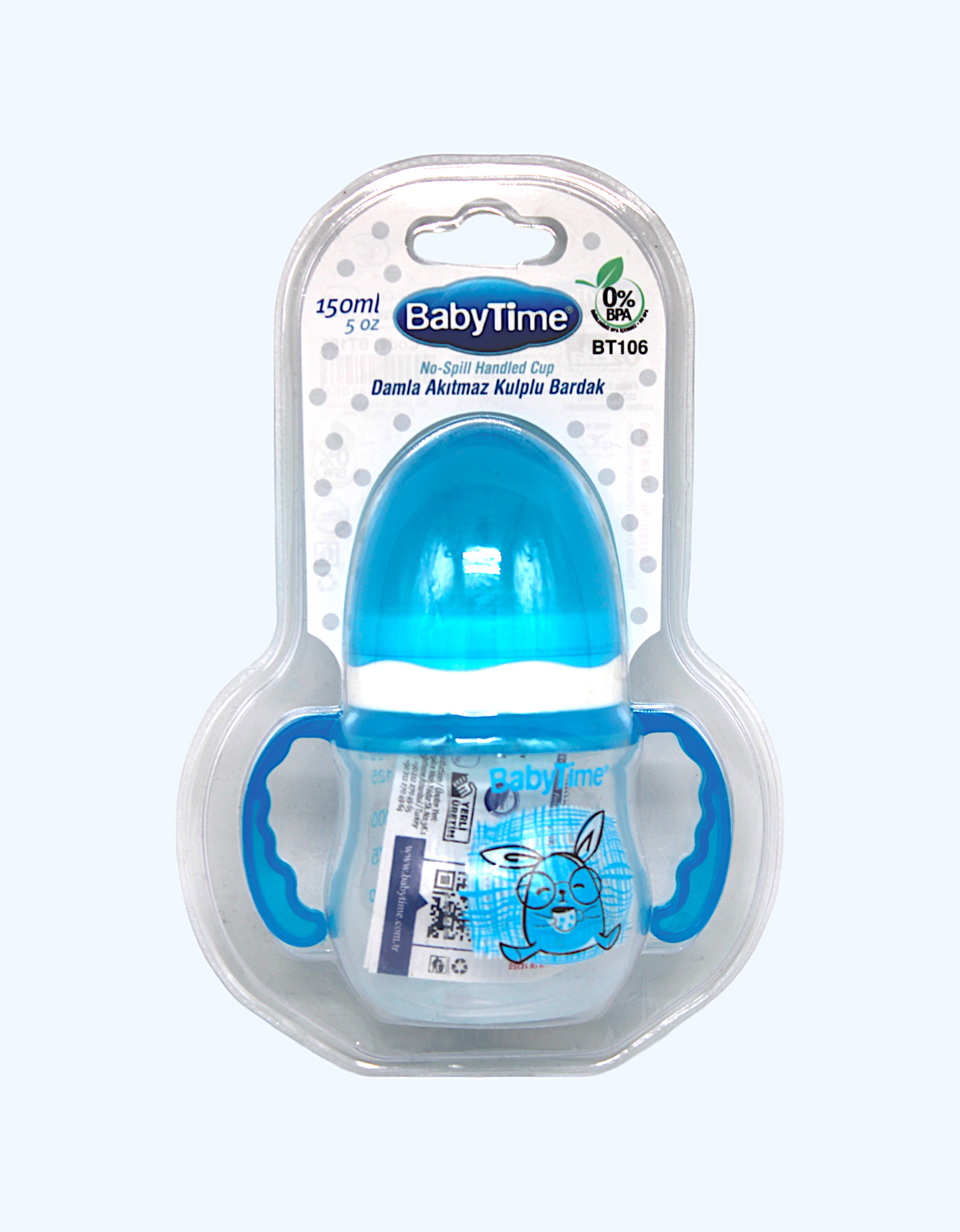Baby Time Бутылочка с ручкой-непроливайкой, 150 мл