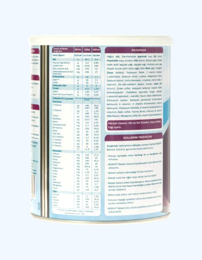 Bebevit 1 sutli formula, 0-6 oylik, 400 gr