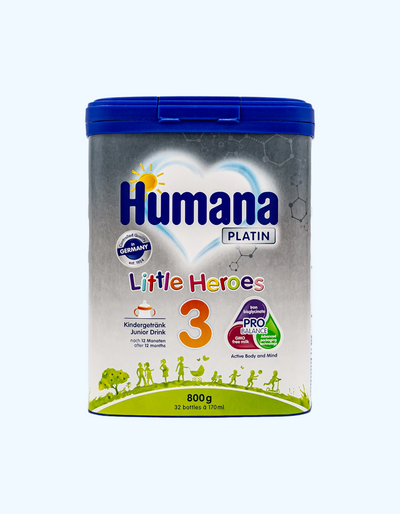 Humana Platin 3 Little Heroes formulasi, sut, tezkor, 12+ oy, 400/800 g