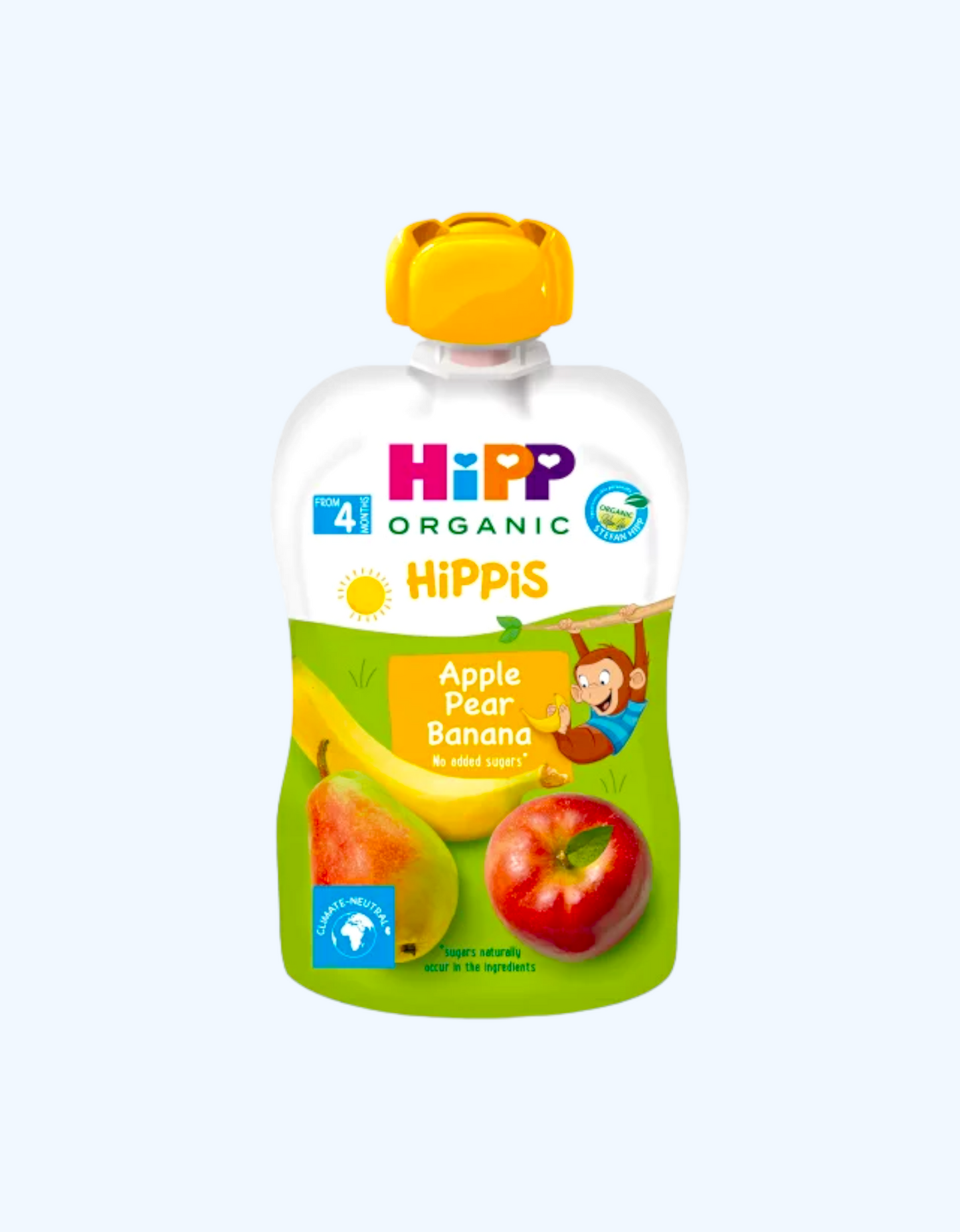 HiPP pyuresi, banan, nok, olma, 4+ oy, 100 g