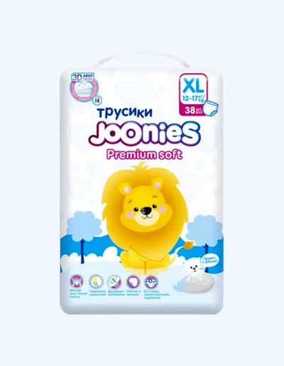 JOONIES Трусики Premium Soft, XL 12-17 кг, 17/38 шт