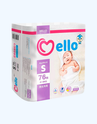 Mello Подгузники, S, 4-8 кг, 76 шт