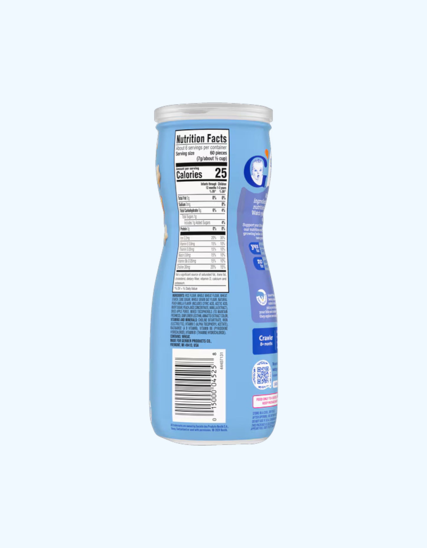 Gerber Puffs, shaftoli, 8+ oy, 42 g