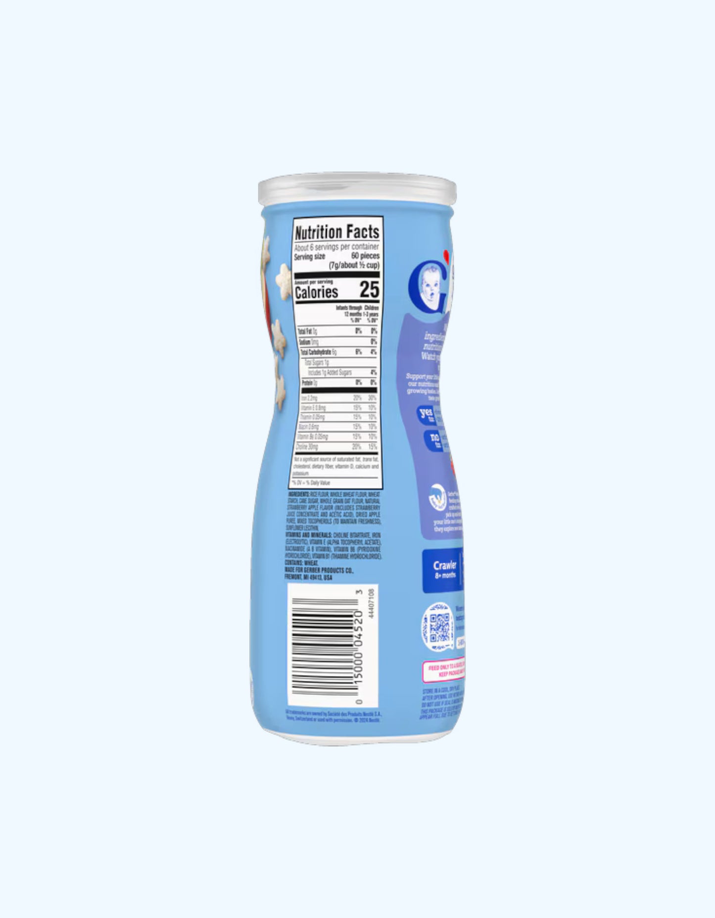 Gerber Паффсы, яблоко и клубника, 8+ мес., 42 г