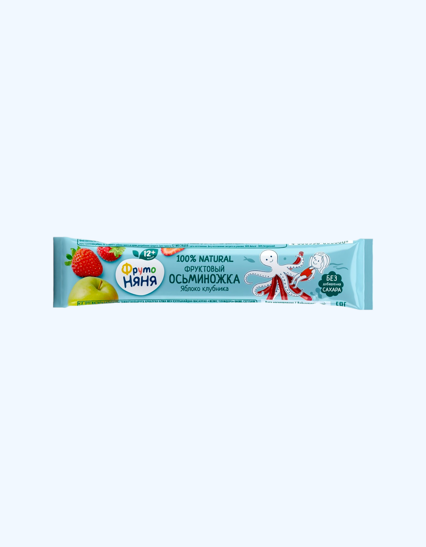 FrutoNyanya Olma va qulupnaydan tayyorlangan meva bo'laklari, 16 g