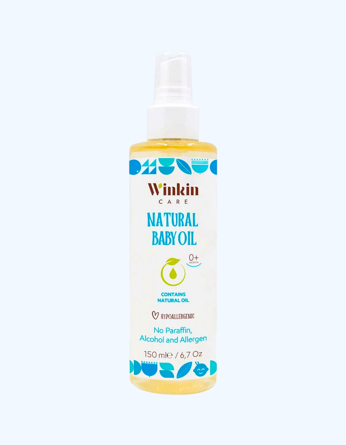 Winkin Care qo'l va tana moyi, hipoalerjenik, bodom yog'i bilan, 0+ oydan boshlab, 150 ml