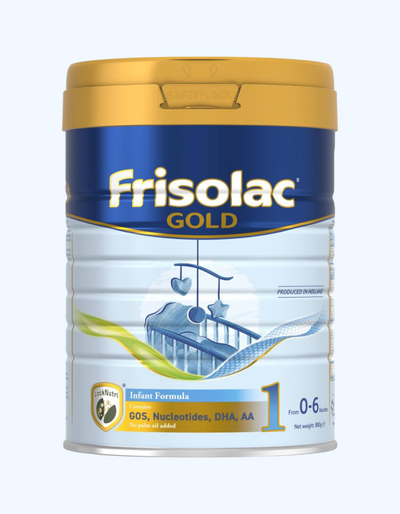 Frisolac Gold 1 Quruq sut formulasi, moslashtirilgan, 0-6 oy, 400/800 g