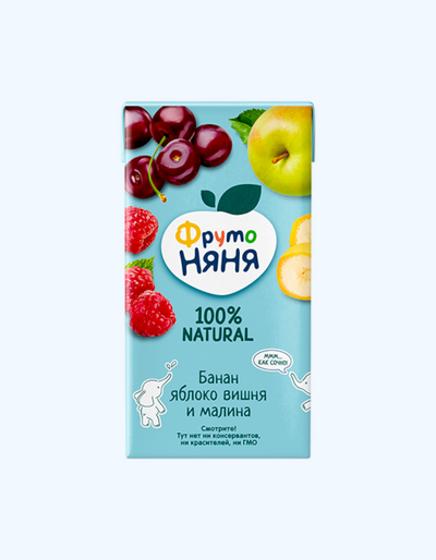ФрутоНяня Сок яблоко, банан, вишня, малина, 36+ мес., 500 мл