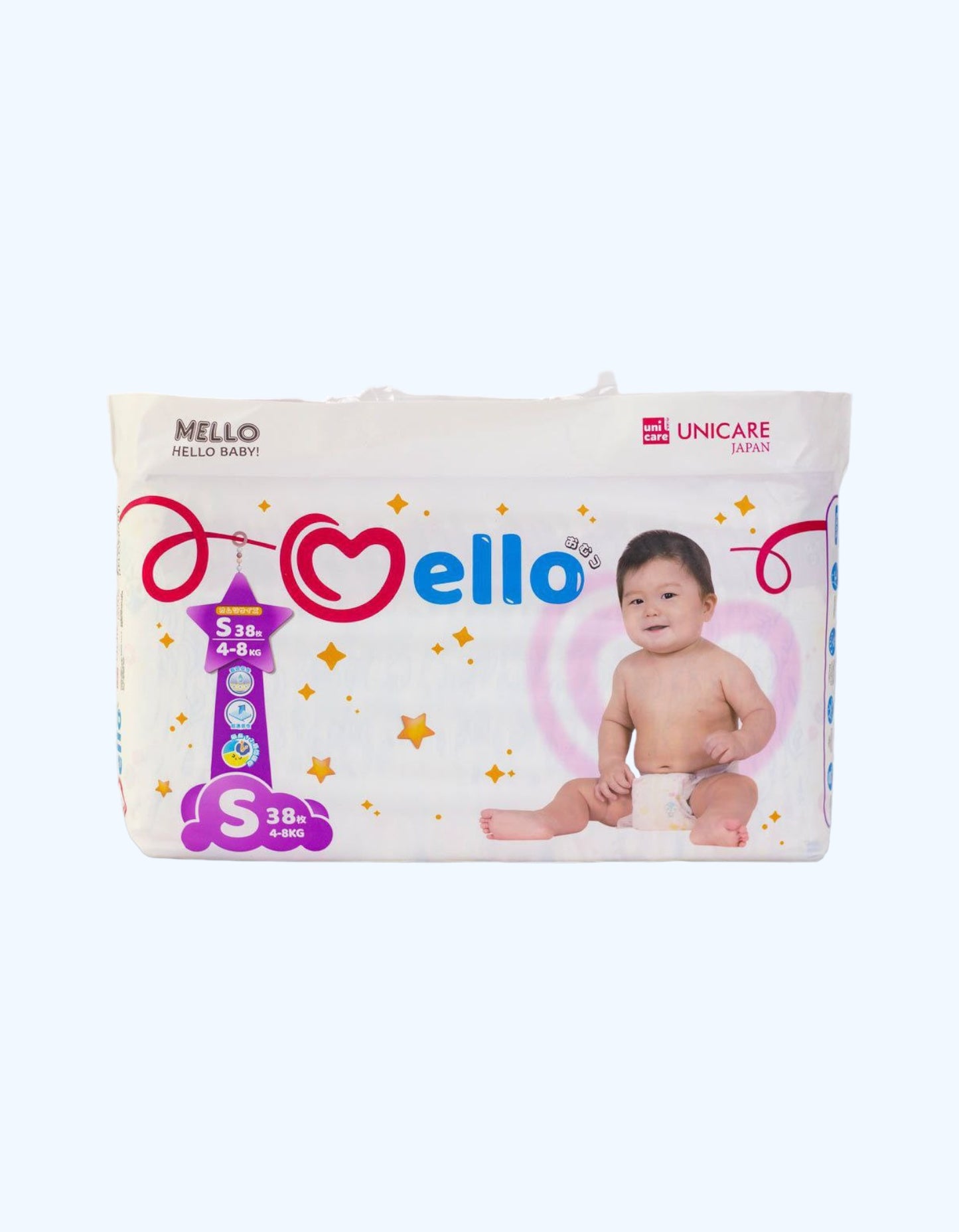 Mello tagliklari, S, 4-8 kg, 38 dona