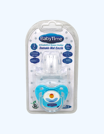 Baby Time Ortodontik emziklar qopqoqli, 18+ oy.