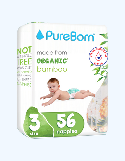 PureBorn 3 Подгузники бамбуковые, 5-8 кг, 28/56/112 шт