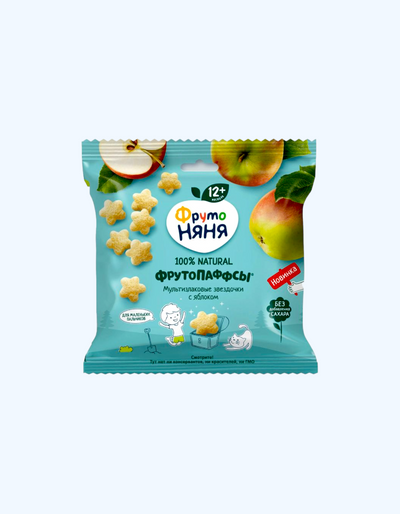 FrutoNyanya Puflar, ko'p donli, olma, 12+ oy, 21 g