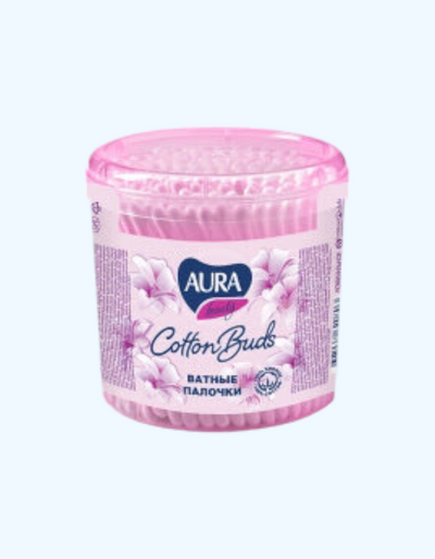 AURA Stakandagi paxta tayoqchalari, 100 dona