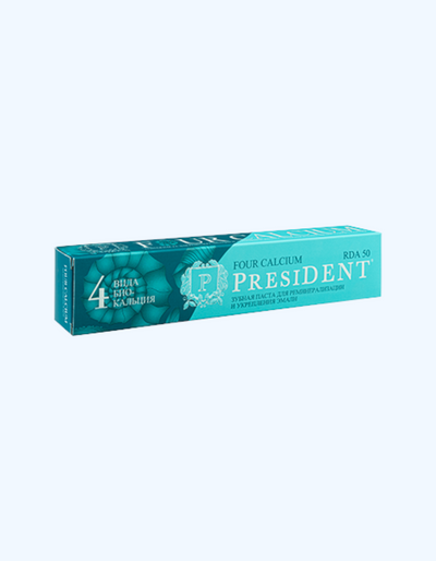 PresiDent Зубная паста 4 вида био-кальция "Four calcium", 75 г