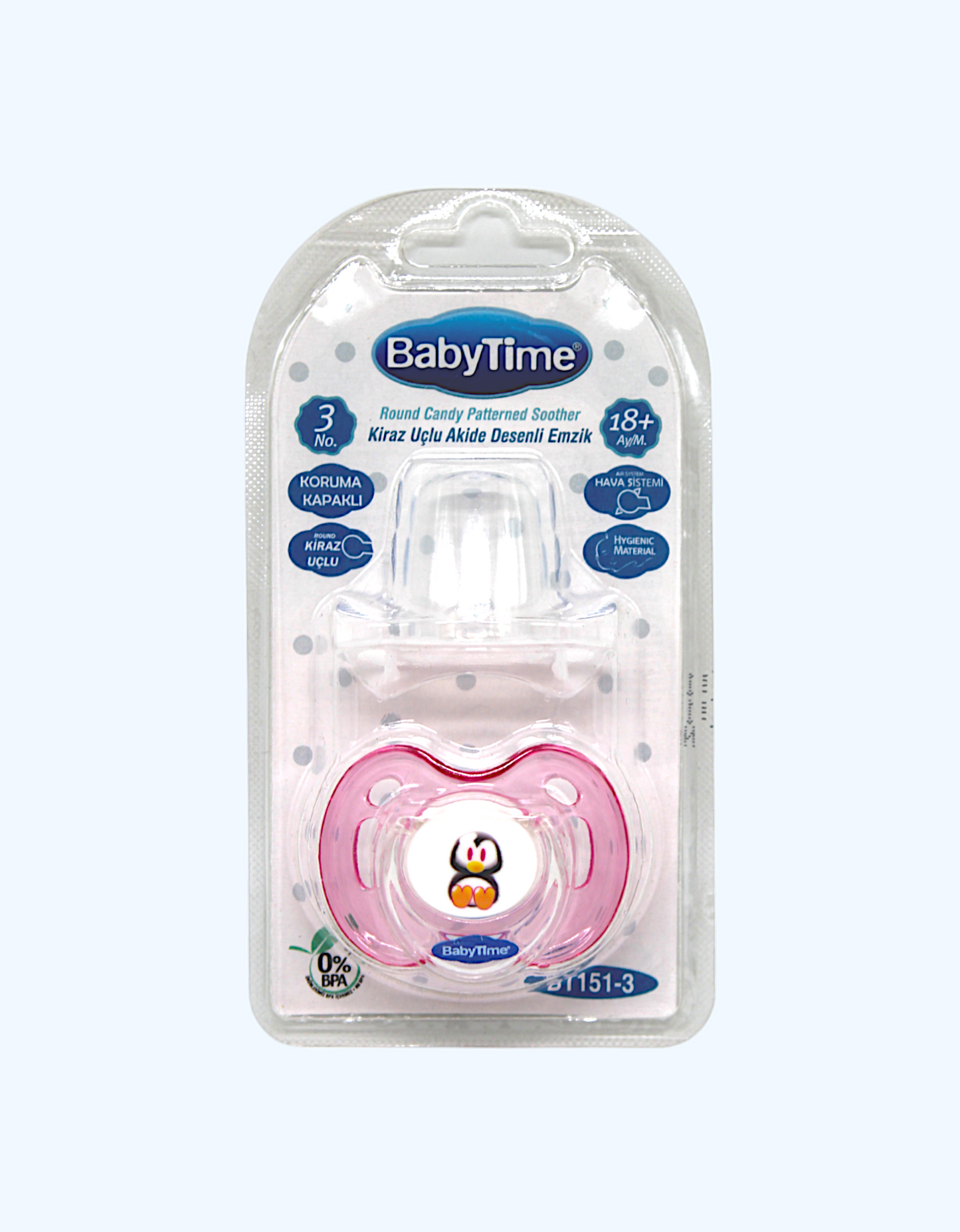 Baby Time Silikon so'rg'ichlari "Round Candy" qopqoqli, 18+ oy.