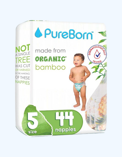 PureBorn 5 Подгузники бамбуковые, 11-18 кг, 22/44/88 шт