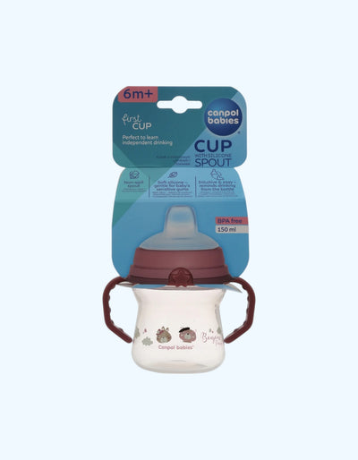 Canpol Babies FirstCup Silikon nayzali Sippy kubogi, 6+ oy, Bonjour Paris, 150ml