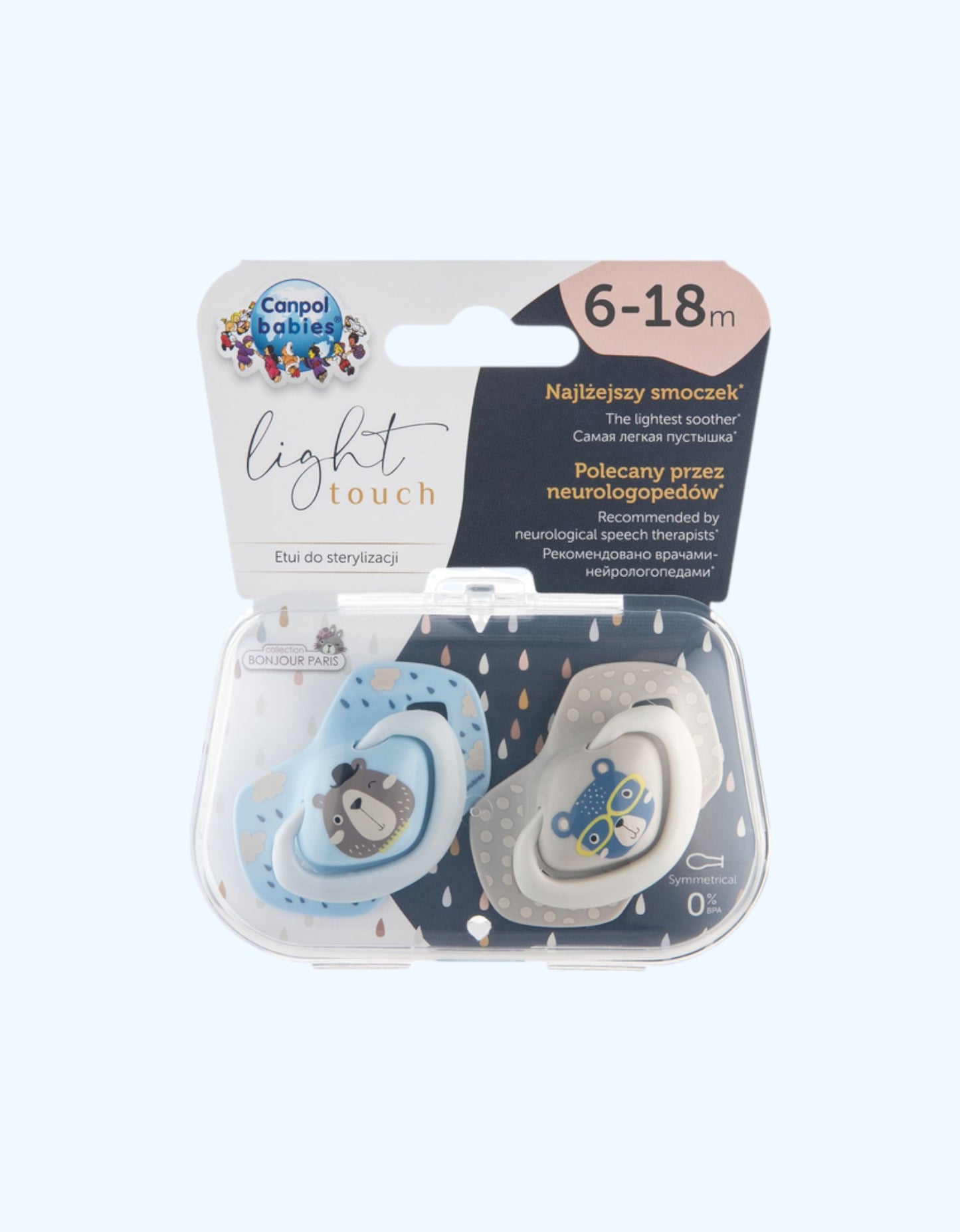 Canpol Babies Silikon emzik, simmetrik BONJOUR PARIS 6-18 oy, 2 dona