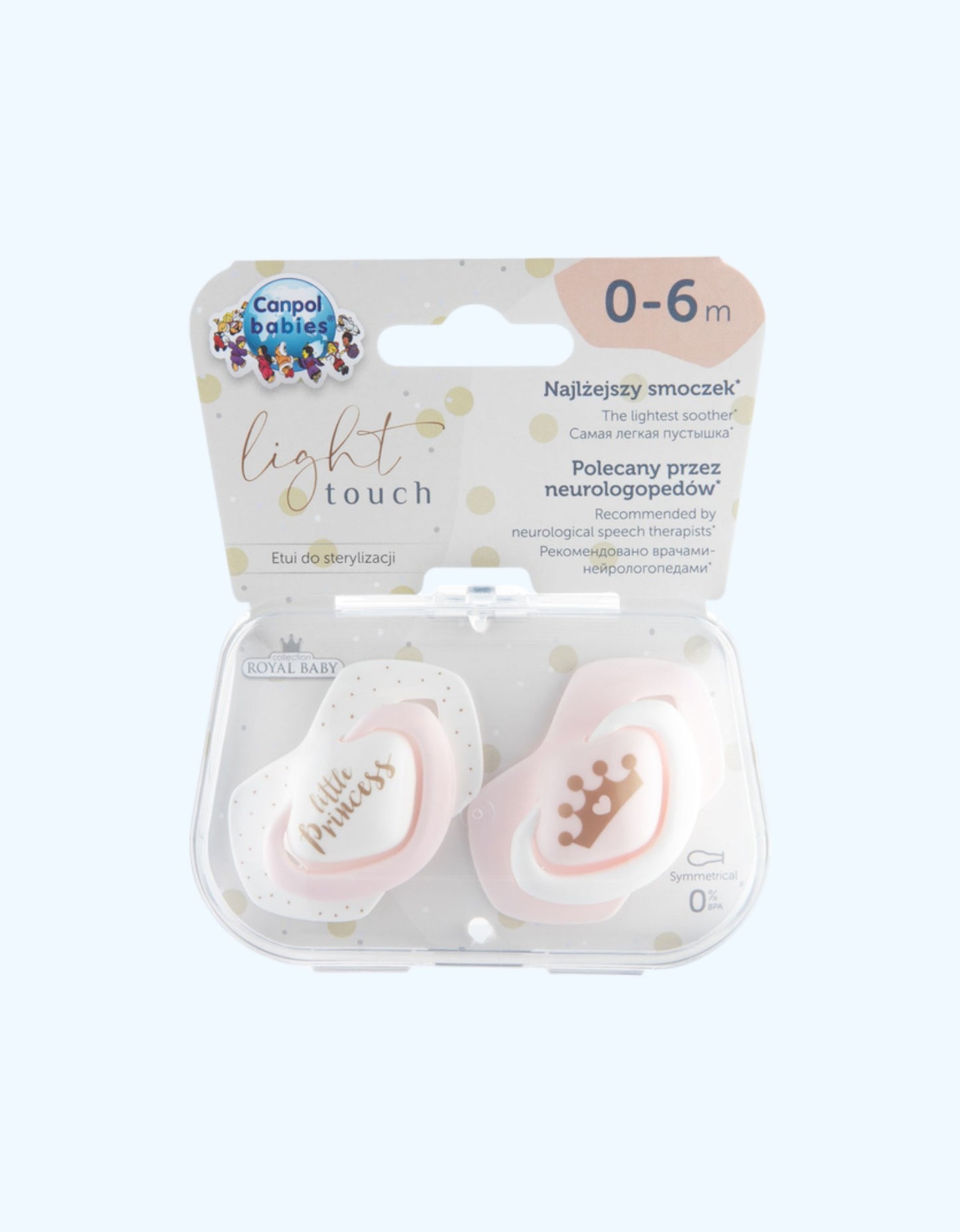 Canpol Babies Simmetrik silikon emzik 0-6 oy, Royal baby 2 dona