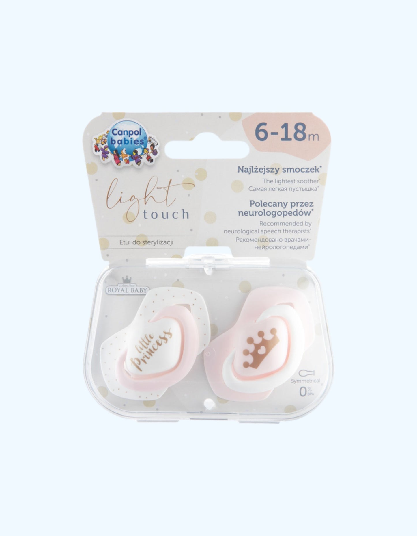 Canpol Babies Silikon emzik, simmetrik 6-18 oy, Royal Baby 2 dona