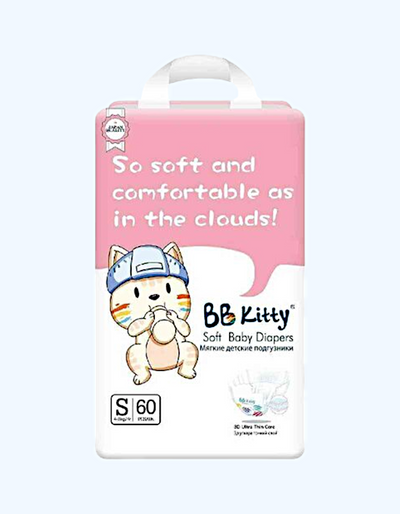 BB Kitty Подгузники, S, 4-8 кг, 60 шт