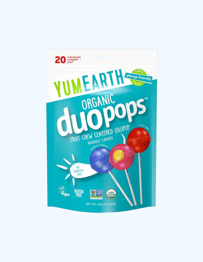 YumEarth Леденцы Duo Pops, Organic, с фруктовой начинкой, 20 шт