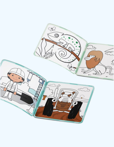 BukvaLand Ko'p marta ishlatiladigan rang berish kitobi "Ko'k traktor bizga keladi"