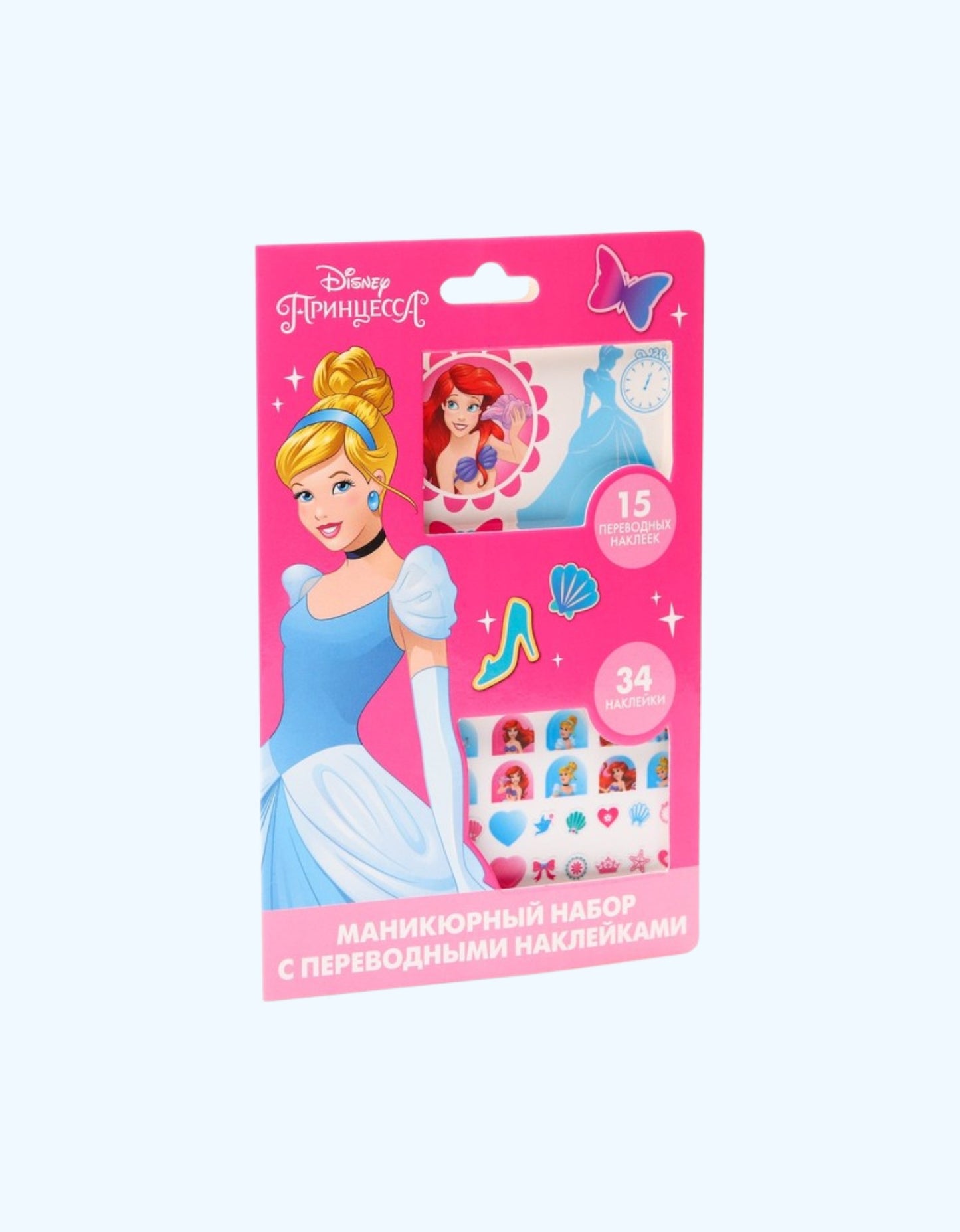 Transfer stikerlari bilan BukvaLand manikyur to'plami