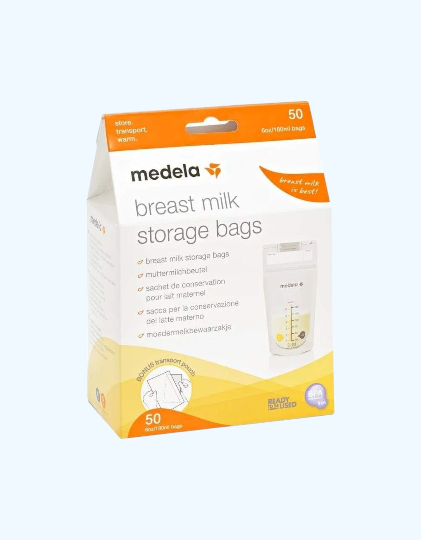Medela ona sutini saqlash va muzlatish uchun qoplar, 25 dona.