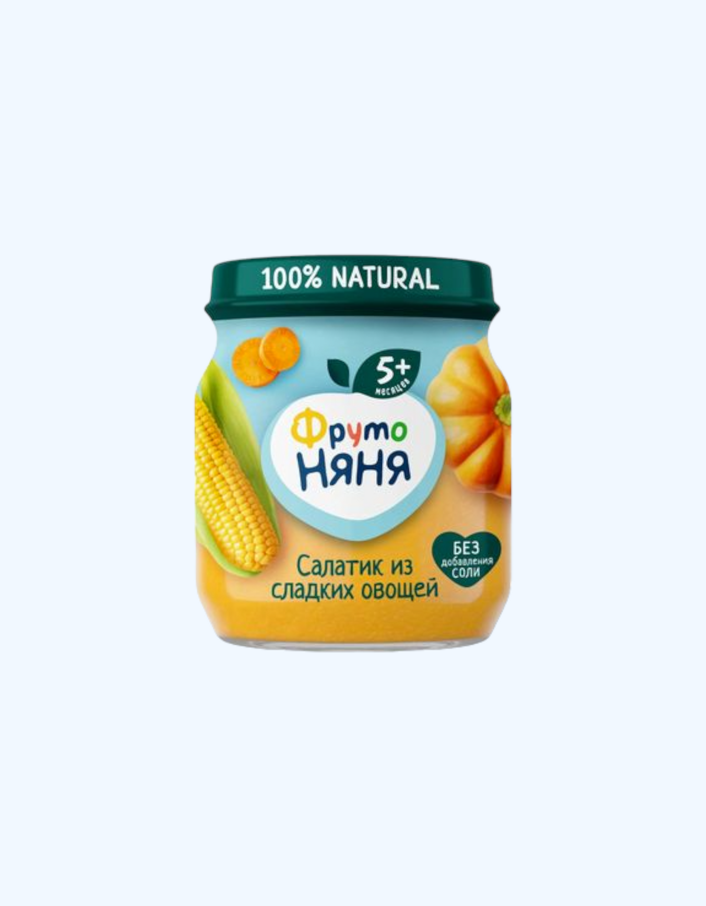 Frutonyanya pyuresi, shirin sabzavotli salat (makkajo'xori, qovoq, sabzi) 5+ oy, 110 g