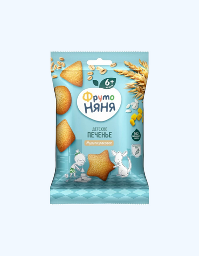 ФрутоНяня Печенье, мультизлаковое, растворимое, 6+ мес., 50 г