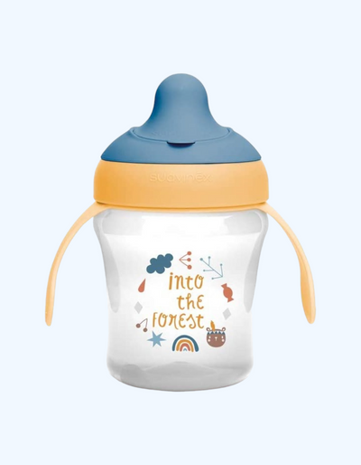 Suavinex Sippy chashka "O'rmon hikoyalari", sariq, 6+ oy, 200 ml