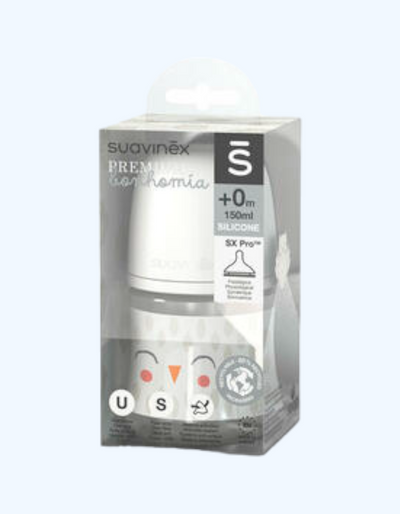 Suavinex Пластиковая бутылочка для кормления "FEATHER", 0+ мес, 150 мл