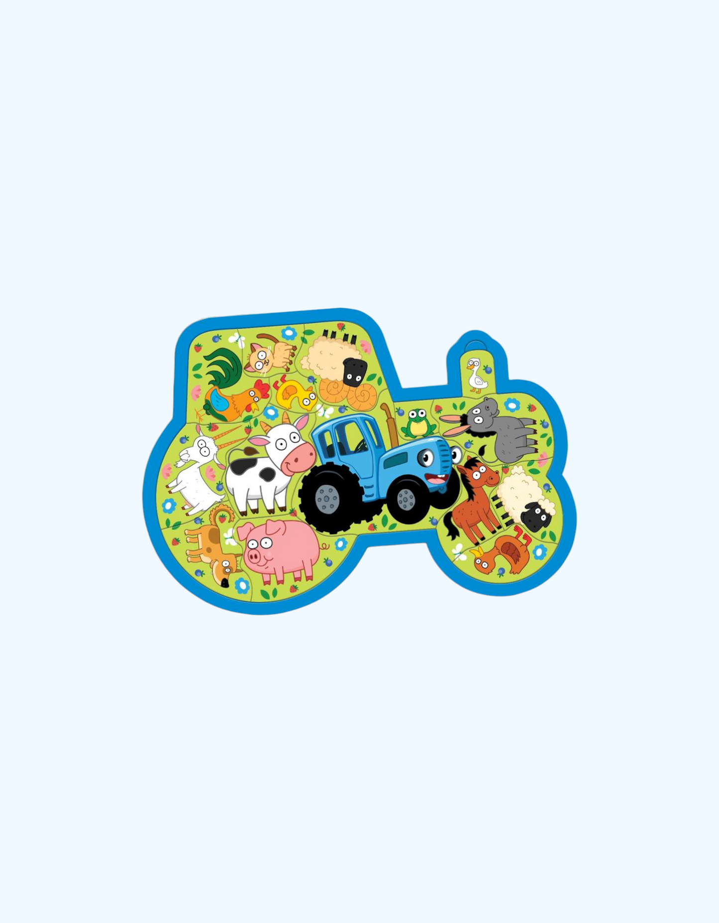 LetterLand boshqotirmasi “Fermadagi hayvonlar va Moviy traktor” fonida.