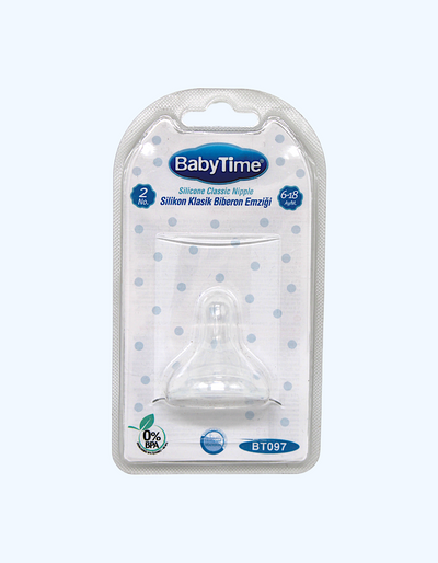 Baby Time Silikon nipel, 6-18 oy.