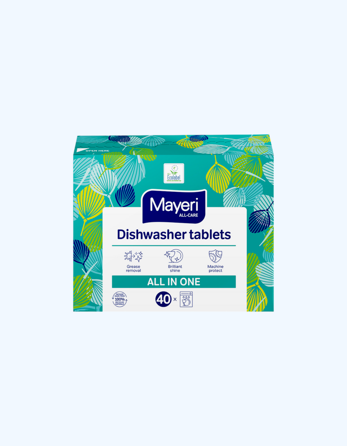 Mayeri All-Care idishlarni yuvish uchun planshetlar, 40 dona.