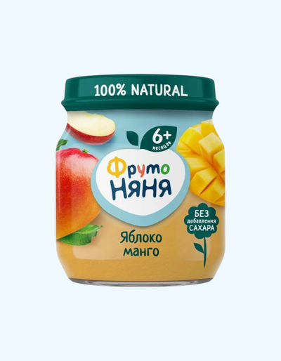 Frutonyanya olma va mango pyuresi, 6+ oy, 100 g