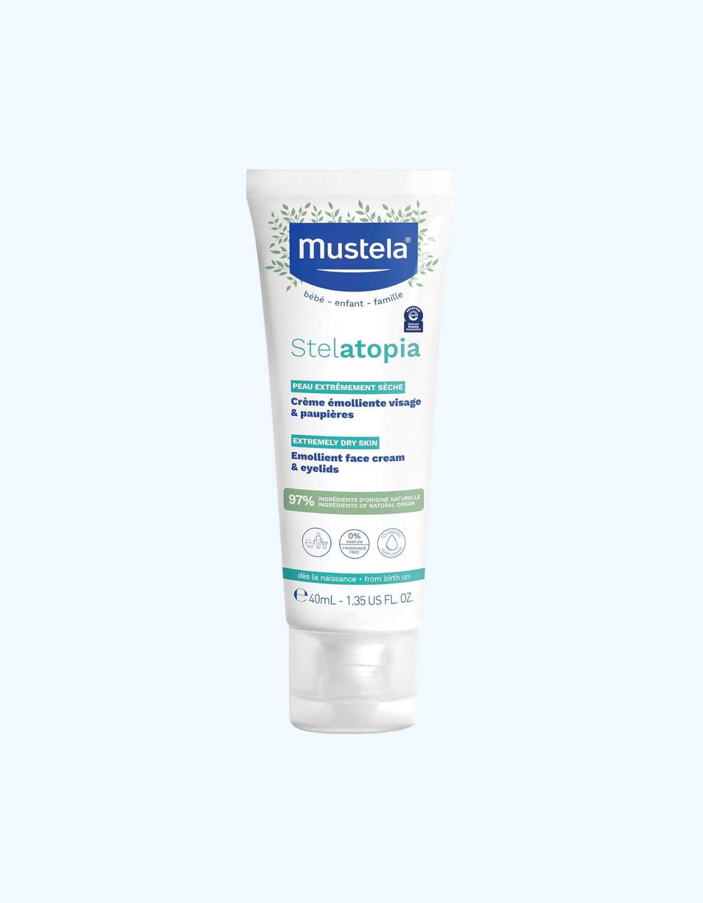 Mustela Смягчающий крем для лица Stelatopia, 40 мл