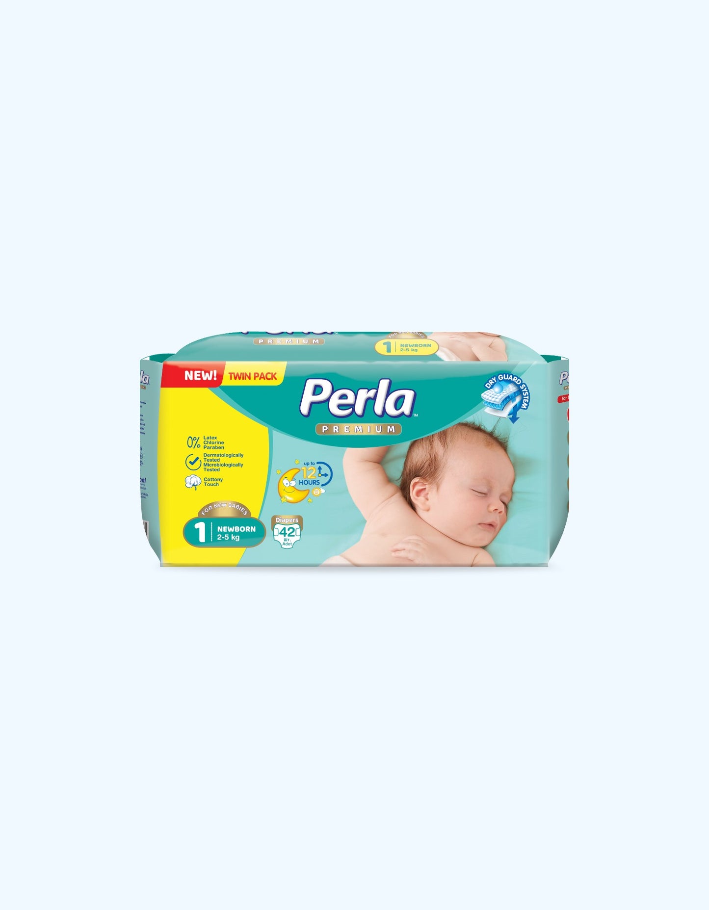 Perla Premium 1 Подгузники, Twin NB, 2-5 кг, 42 шт
