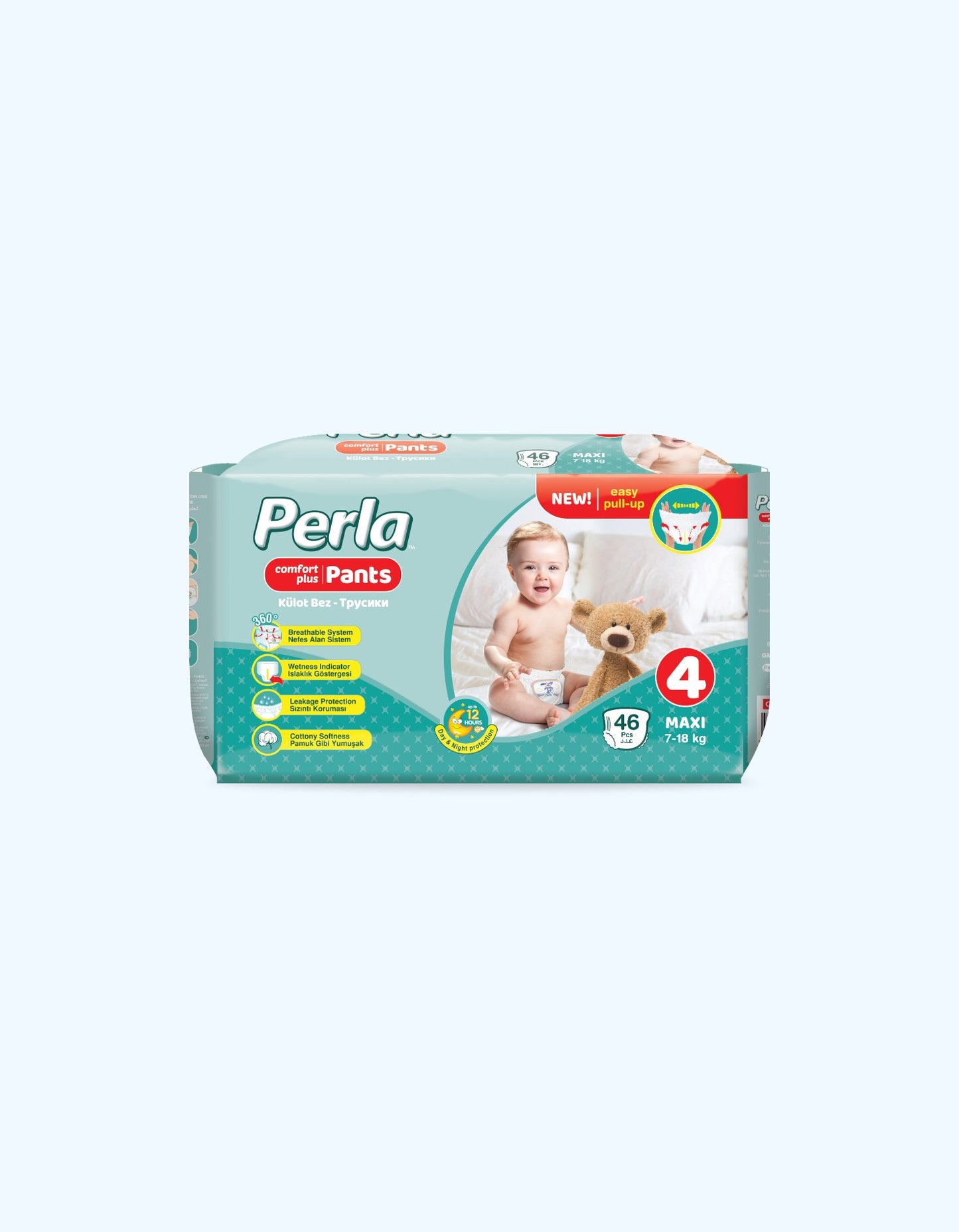 Perla Comfort+ 4 ta taglik-shim, Maxi, 7-18 kg, 46 dona