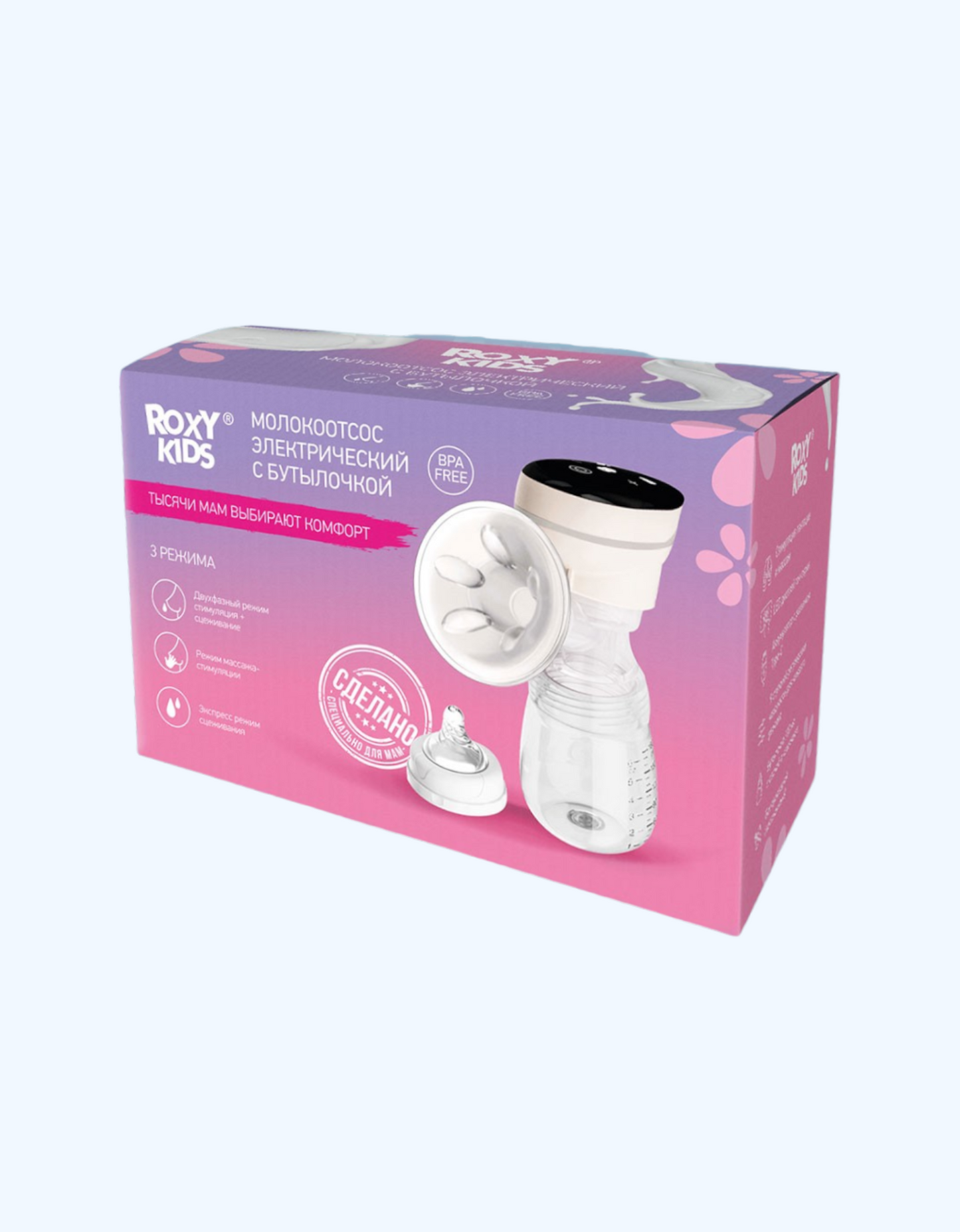 ROXY-KIDS Молокоотсос электрический с бутылочкой