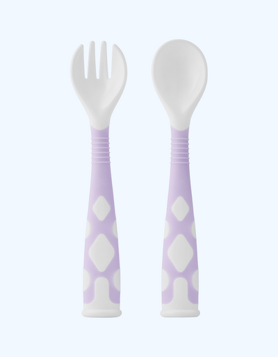 ROXY-KIDS qoshiq+vilkalar to'plami, himoya sumkasida moslashuvchan, 9+ oy.