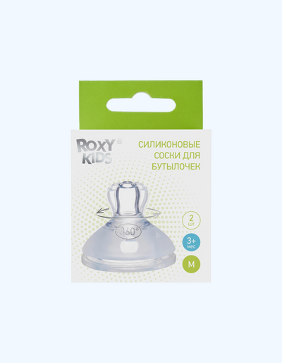 ROXY-KIDS M/L butilkalar uchun nipel, 2 dona.