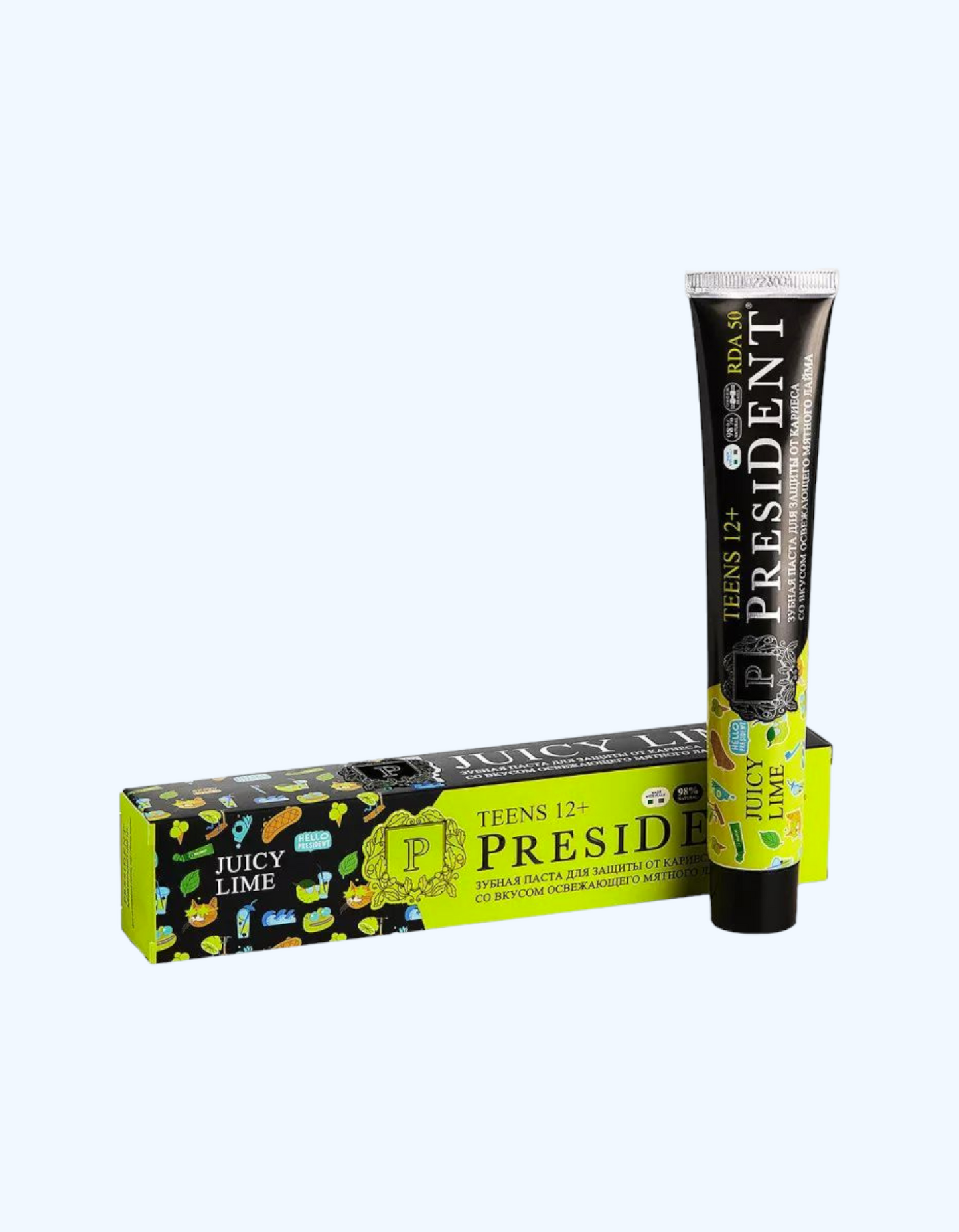 PresiDent Teens Зубная паста для защиты от кариеса "Juicy lime", 12+ лет, 70 г