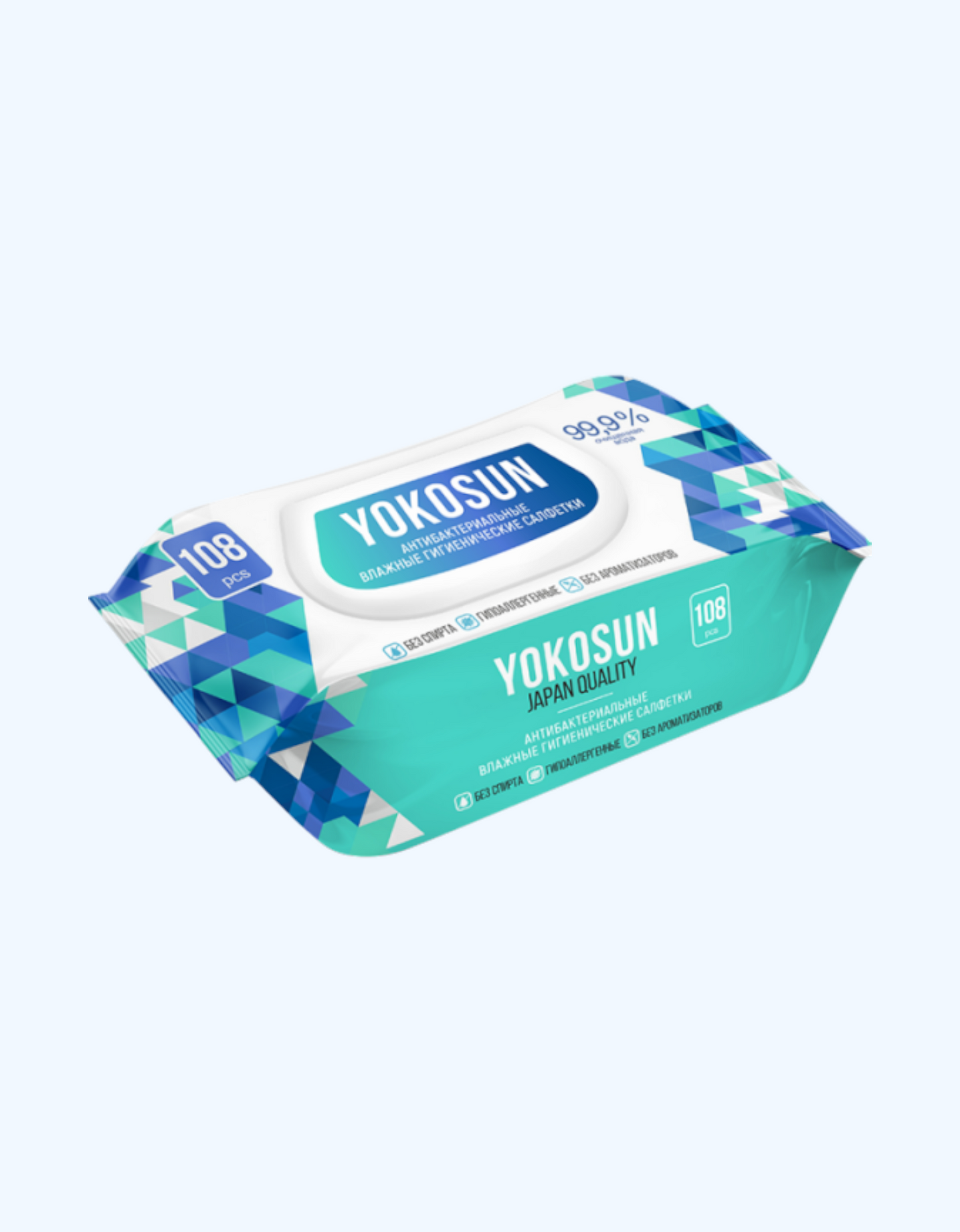 YokoSun Салфетки влажные антибактериальные гигиенические, 54/108 шт