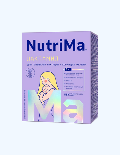 NutriMa Lactamil, emizikli onalarda laktatsiya darajasini oshirish uchun ovqatlanish, 5da 1, 350 g