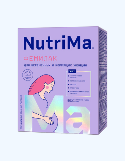 NutriMa Фемилак со вкусом манго для питания беременных и кормящих, 5в1, 350 г