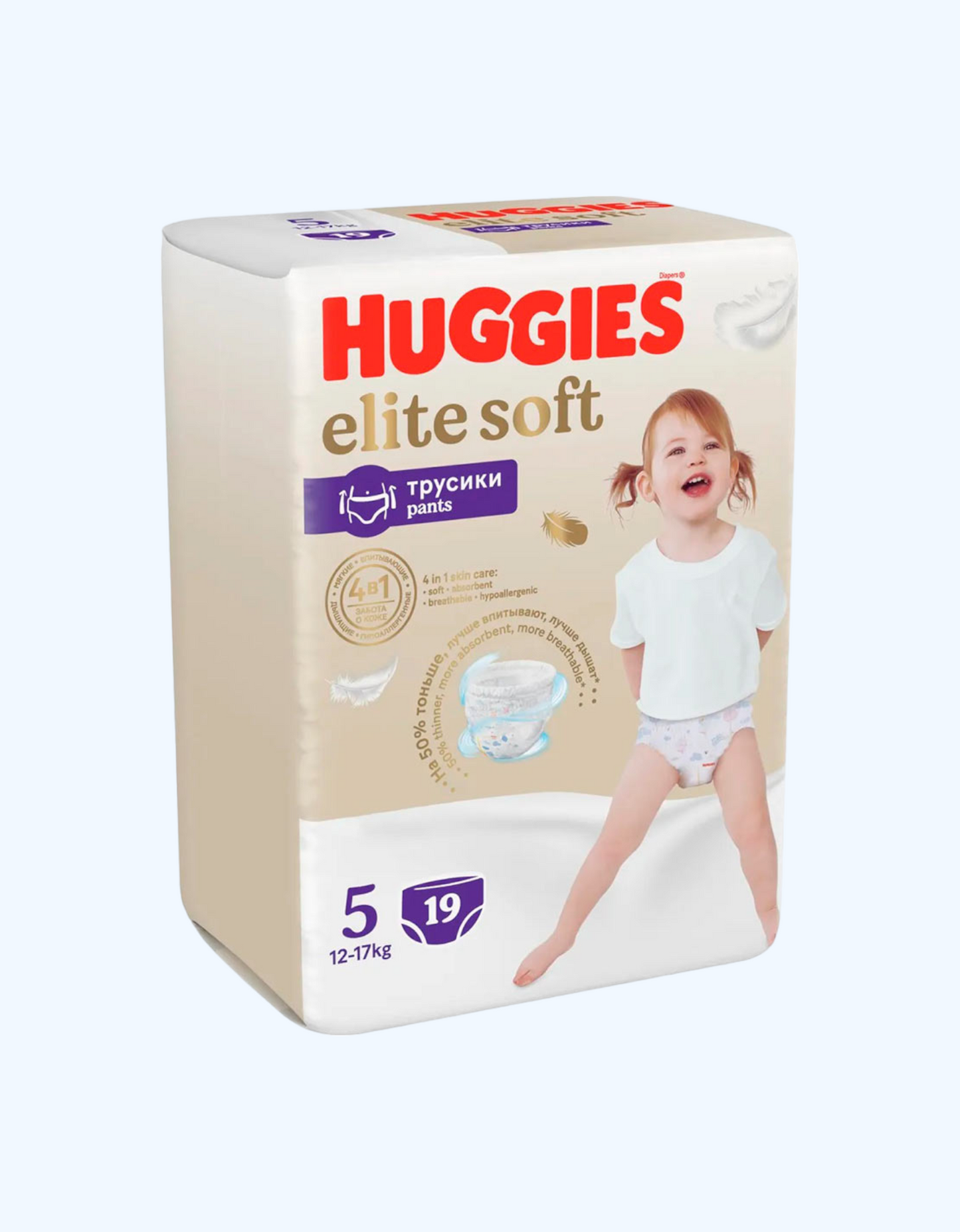 Huggies Elite Soft 5 Подгузники-трусики, девочки, 12-17 кг, 19 шт