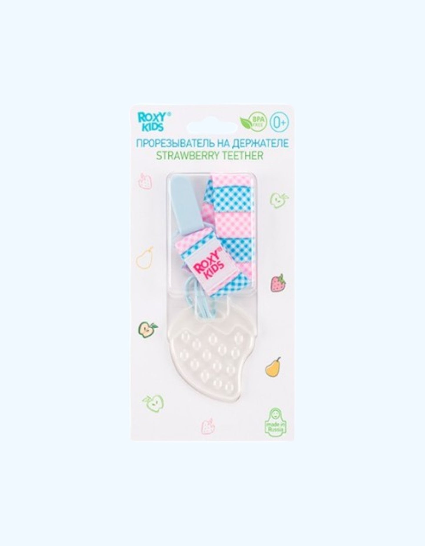Roxy Kids Teether "Qulupnay" ushlagichida, 0+ oy.