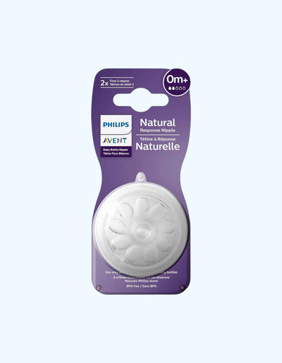 Avent Natural Response соски для бутылочек, медленный поток, 2 шт., 0+ мес